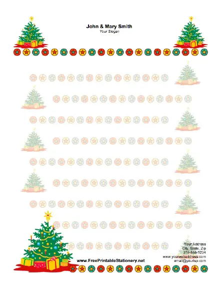 Christmas Tree stationery design