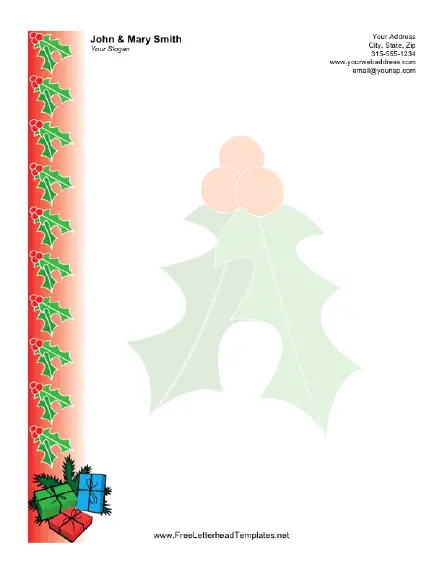 Christmas Letterhead with Holly