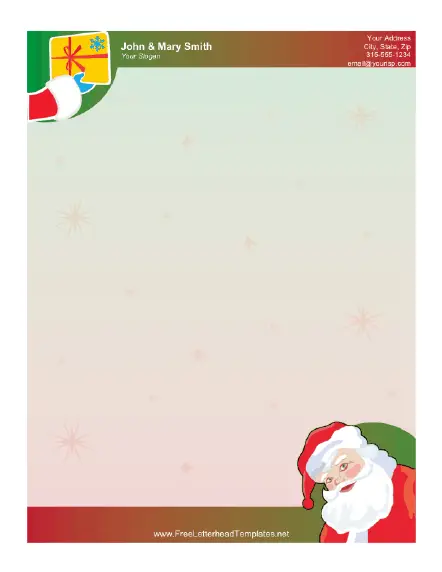 Santa Claus and Gift Letterhead