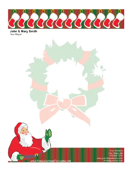 Santa Claus and Stockings Letterhead