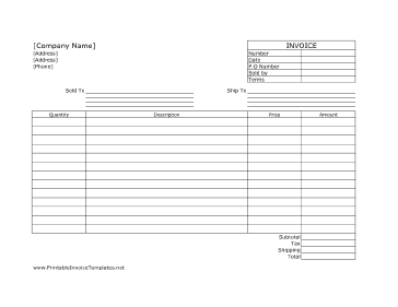 Commercial Invoice Template