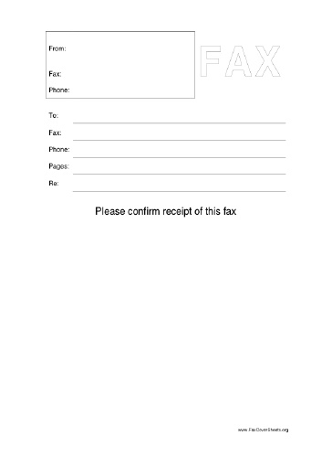 Confirm This fax cover sheet