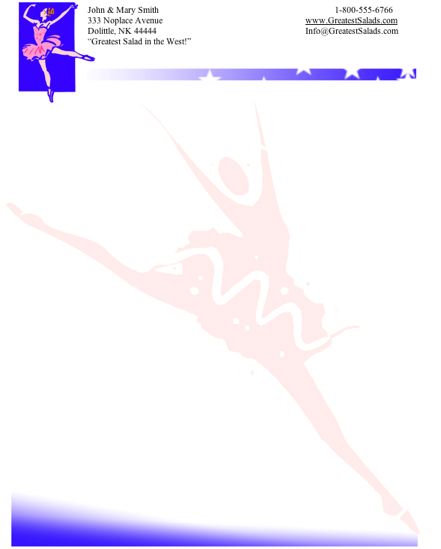 Dancer stationery design