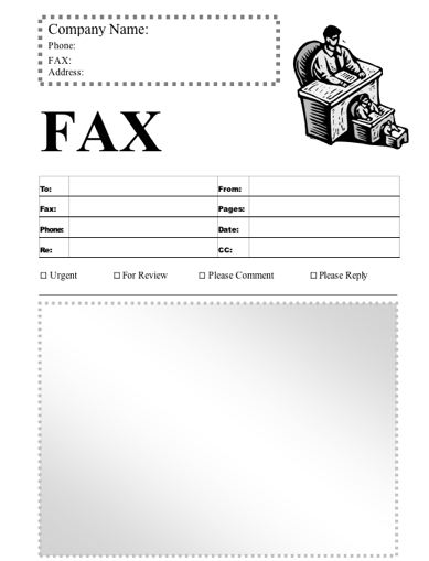 Desks fax cover sheet