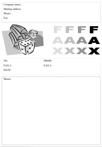 Dice fax cover sheet