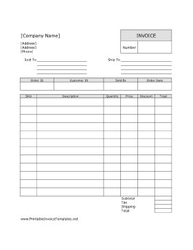 Discount Invoice Template