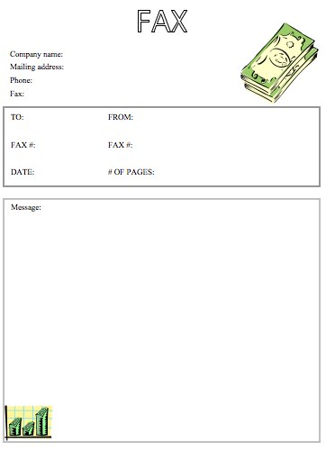 Dollars fax cover sheet