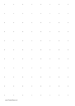 Printable Dot Paper with one dot per inch on A4-sized paper