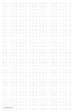 Printable Dot Paper with two dots per inch on ledger-sized paper