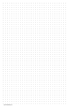 Printable Dot Paper with three dots per inch on ledger-sized paper