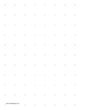 Printable Dot Paper with one dot per inch on letter-sized paper