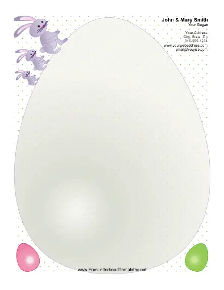 Easter Letterhead with Big Easter Egg