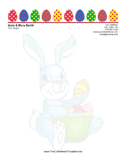 Easter Letterhead with Colorful Easter Eggs