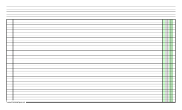 Printable Columnar Paper with one column on legal-sized paper in landscape orientation