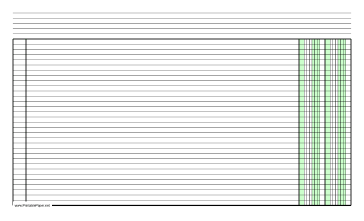 Printable Columnar Paper with two columns on legal-sized paper in landscape orientation