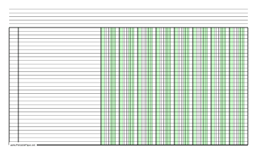 Printable Columnar Paper with eight columns on legal-sized paper in landscape orientation