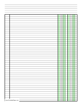 Printable Columnar Paper with two columns on letter-sized paper in portrait orientation