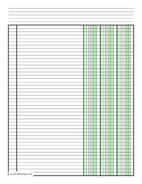 Printable Columnar Paper with three columns on letter-sized paper in portrait orientation