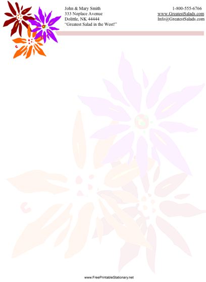 Flowers #1 stationery design