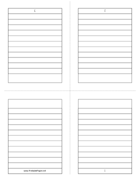 Printable Foldable 4-page Note Paper