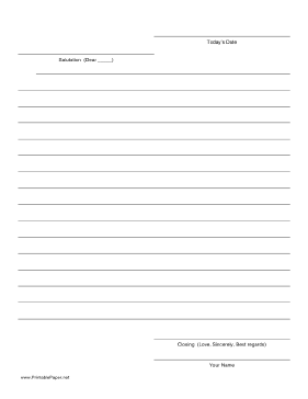 Printable Friendly Letter Template with Prompts