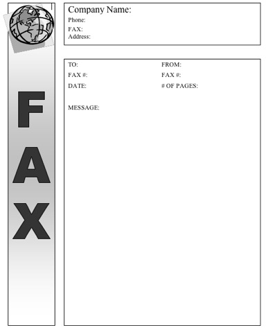 Global fax cover sheet