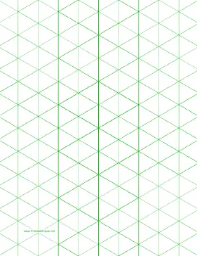 Printable Isometric Graph Paper with 1-inch figures (triangles only) on letter-sized paper