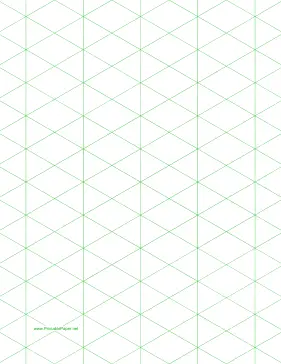 Printable Isometric Graph Paper with 1-inch figures on letter-sized paper