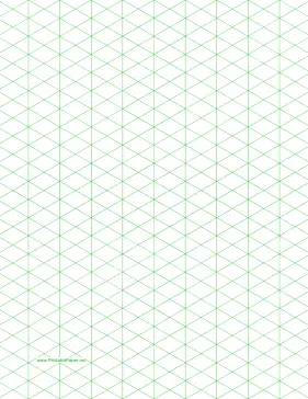 Printable Isometric Graph Paper with 1/2-inch figures on letter-sized paper