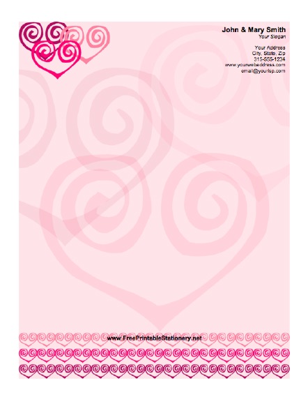 Stylized Hearts stationery design