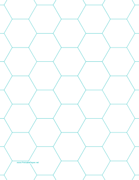 Printable Hexagon Graph Paper with 1-inch spacing on letter-sized paper