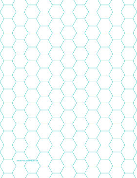 Printable Hexagon Graph Paper with 1/2-inch spacing on letter-sized paper