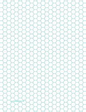 Printable Hexagon Graph Paper with 1/4-inch spacing on letter-sized paper