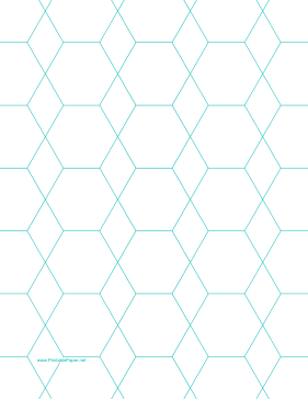 Printable Hexagon and Diamond Graph Paper with 1-inch spacing on letter-sized paper