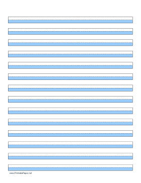 Printable Highlighter Paper - Blue - 14 Lines