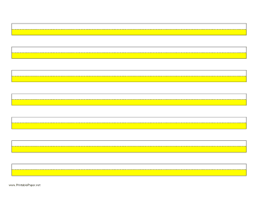 Printable Highlighter Paper - Yelllow - 5 Narrow Lines