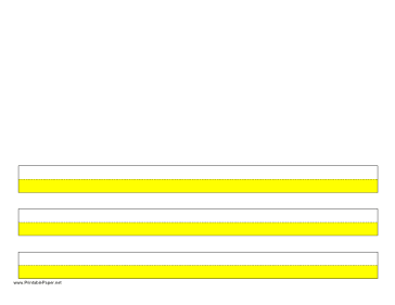 Printable Highlighter Paper - Yellow - 3 Lines