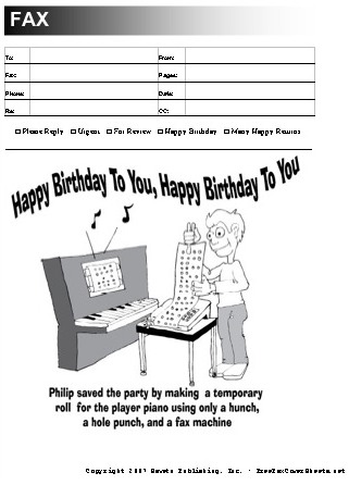 Birthday fax cover sheet