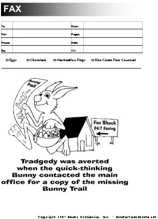 Easter fax cover sheet