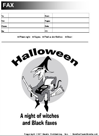 Halloween fax cover sheet