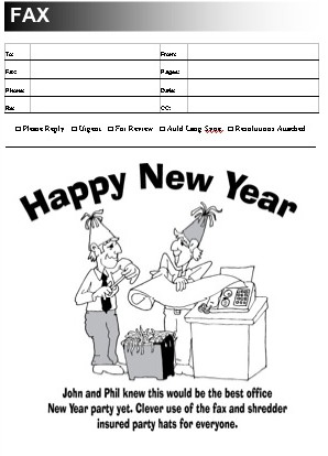 New Year's fax cover sheet