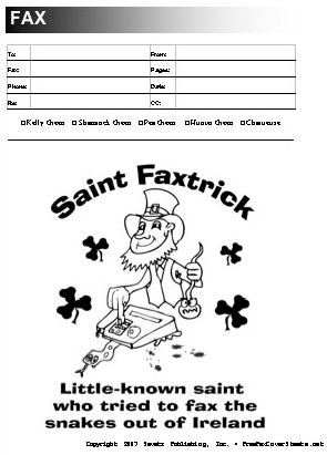 Saint Patrick's Day fax cover sheet