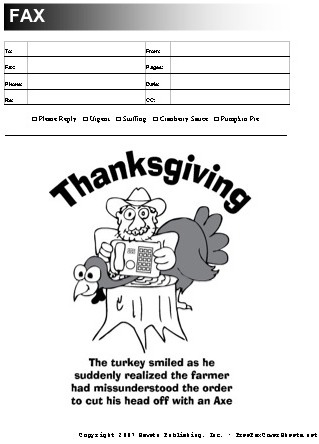 Thanksgiving fax cover sheet