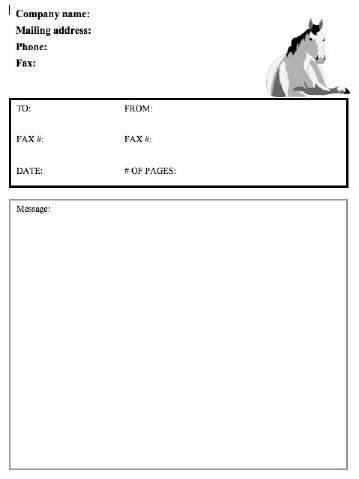 Horse fax cover sheet