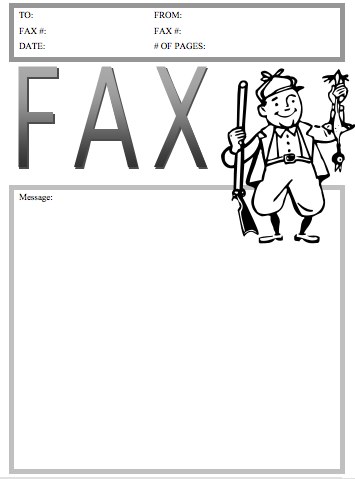 Hunter fax cover sheet