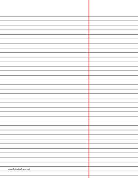 Printable Law Ruled Paper - Reversed (black lines)