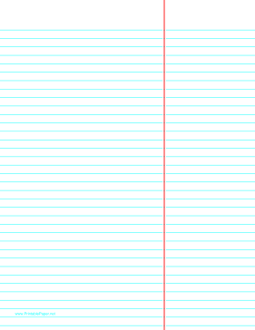 Printable Law Ruled Paper - Reversed