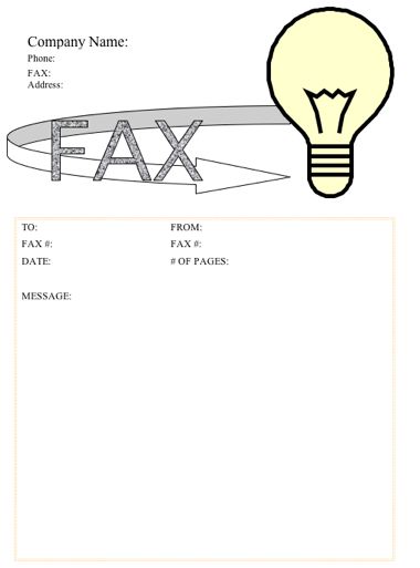 Light Bulb fax cover sheet