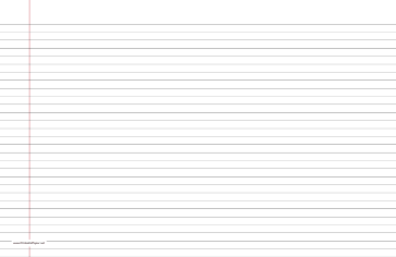 Printable Lined Paper wide-ruled on ledger-sized paper in landscape orientation