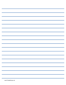 Printable Low Vision Writing Paper - 1/2 Inch (blue lines)